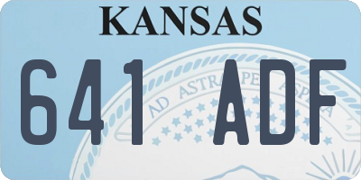 KS license plate 641ADF