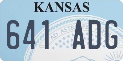 KS license plate 641ADG