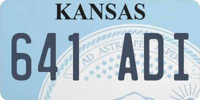 KS license plate 641ADI