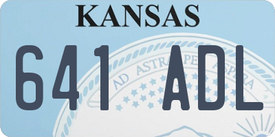 KS license plate 641ADL