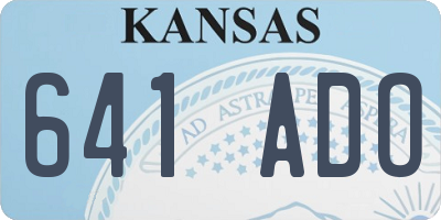 KS license plate 641ADO