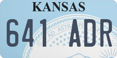 KS license plate 641ADR
