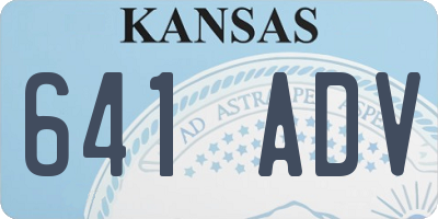 KS license plate 641ADV