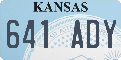 KS license plate 641ADY