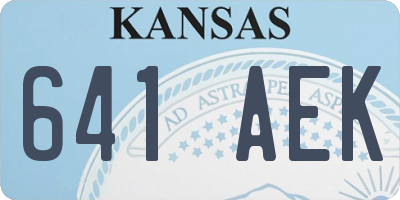 KS license plate 641AEK