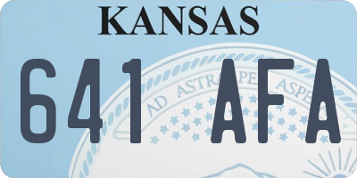 KS license plate 641AFA