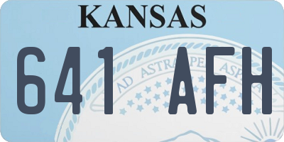 KS license plate 641AFH