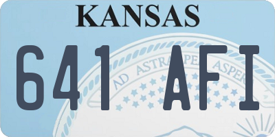 KS license plate 641AFI