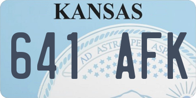 KS license plate 641AFK
