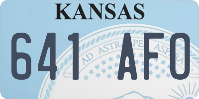 KS license plate 641AFO