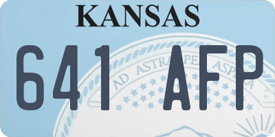 KS license plate 641AFP