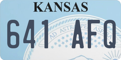 KS license plate 641AFQ