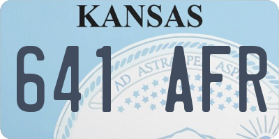 KS license plate 641AFR