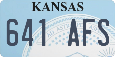 KS license plate 641AFS