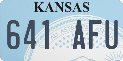 KS license plate 641AFU