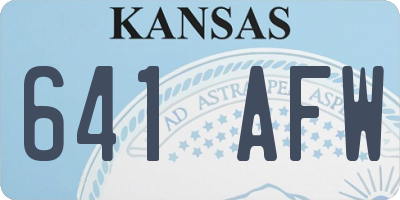 KS license plate 641AFW