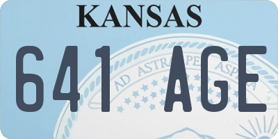 KS license plate 641AGE