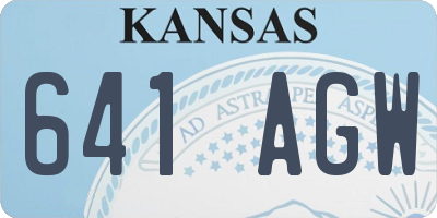 KS license plate 641AGW