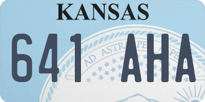 KS license plate 641AHA