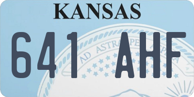 KS license plate 641AHF