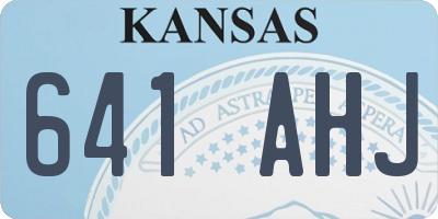 KS license plate 641AHJ