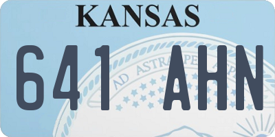 KS license plate 641AHN