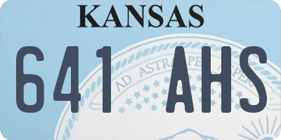KS license plate 641AHS