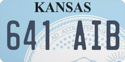 KS license plate 641AIB