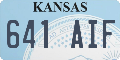 KS license plate 641AIF
