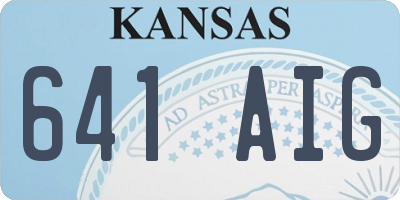 KS license plate 641AIG