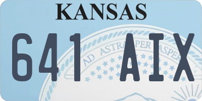 KS license plate 641AIX