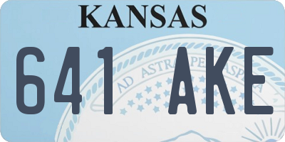 KS license plate 641AKE