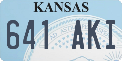 KS license plate 641AKI