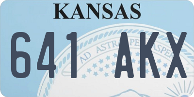 KS license plate 641AKX