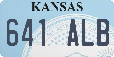 KS license plate 641ALB