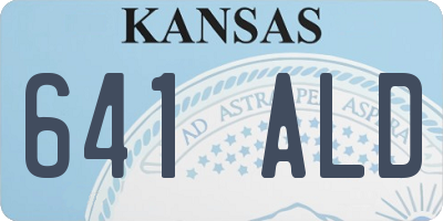 KS license plate 641ALD