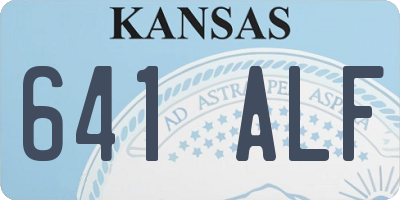 KS license plate 641ALF