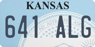 KS license plate 641ALG