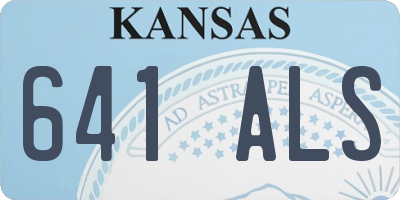 KS license plate 641ALS