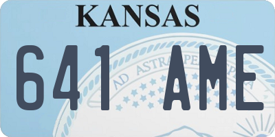 KS license plate 641AME
