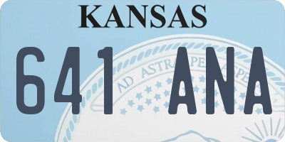 KS license plate 641ANA