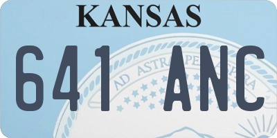 KS license plate 641ANC