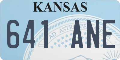 KS license plate 641ANE