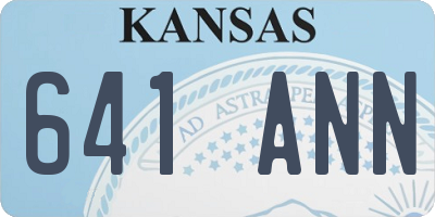 KS license plate 641ANN