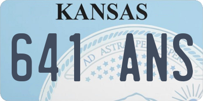 KS license plate 641ANS