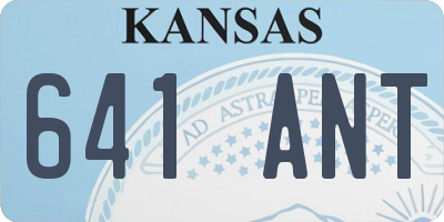 KS license plate 641ANT