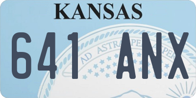 KS license plate 641ANX