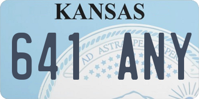 KS license plate 641ANY