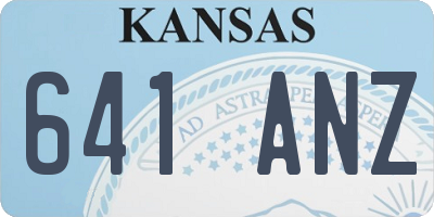 KS license plate 641ANZ