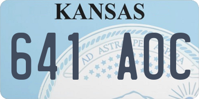 KS license plate 641AOC